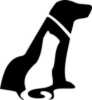 Logo des Tierschutzvereins -- Siluette eines schwarzen, sitzenden Hundes, in dessen Mitte eine weiße, sitzende Katze ist.